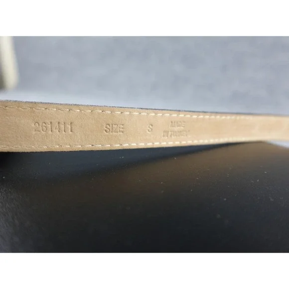 Banana Republic‎ Black Embossed Leather Oval Buckle Belt Size S